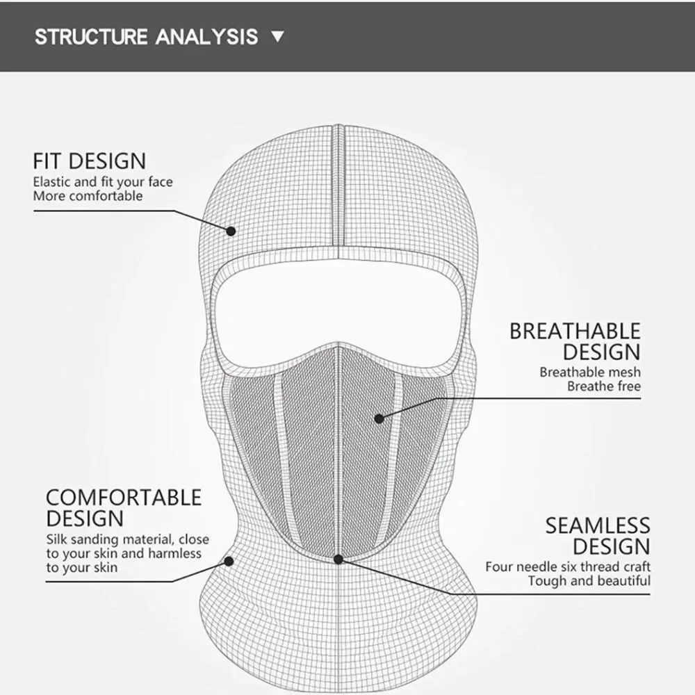 Winter Thermal Balaclava Windproof Ski Motorcycle Hood Cold Weather Face Mask